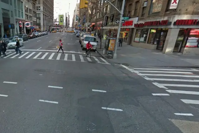 West 29th Street and 7th Avenue, where the cyclist was hit and killed.
